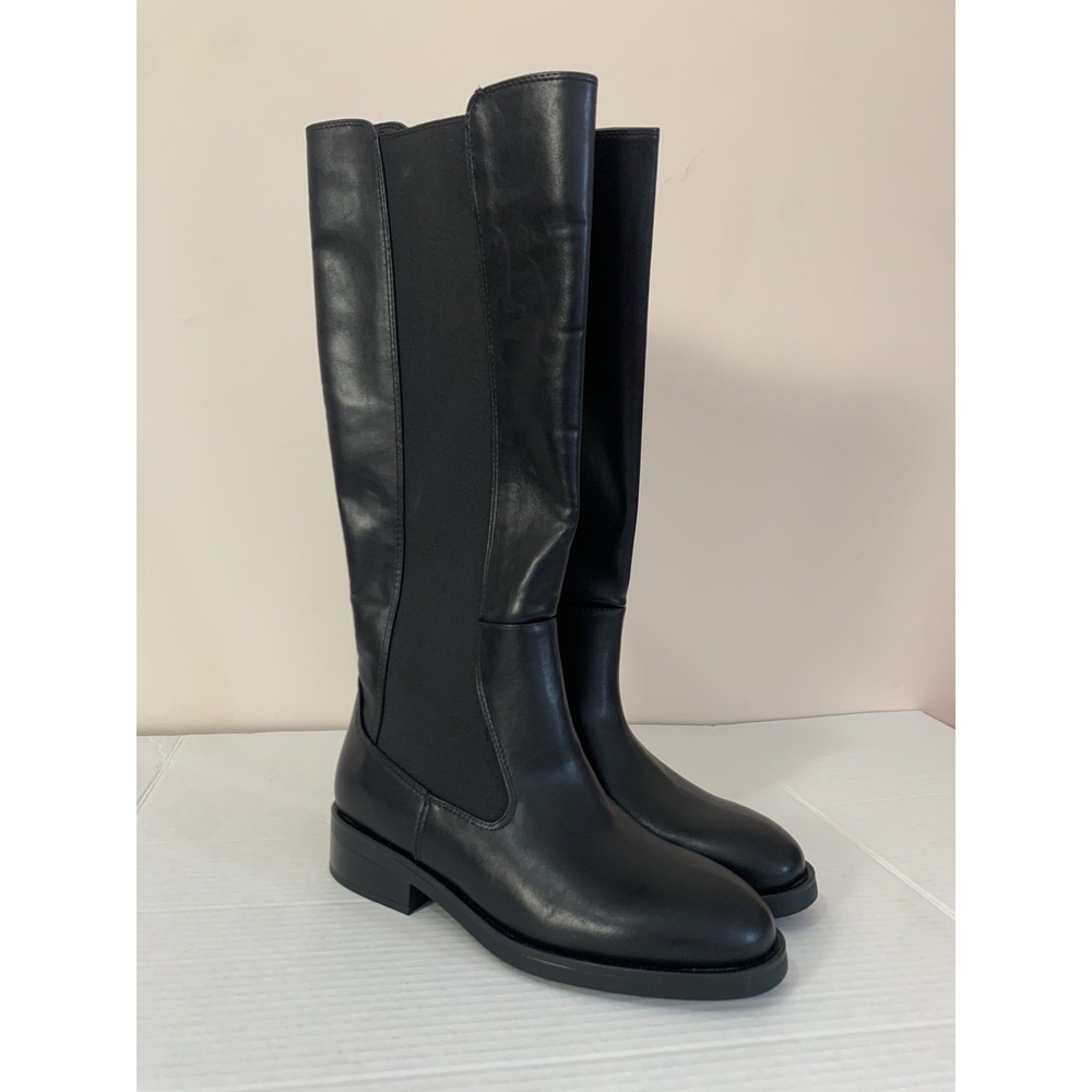 Steve Madden Womens Black Faux Leather Tall Knee-High Boots Size 9